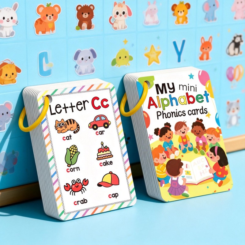 Flash Card Alphabet - Enhance Color Animal Alphabet Cognition Cards