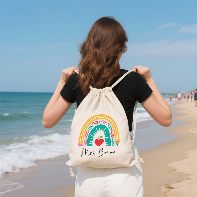 Kids Education Name - Personalized Name School Canvas Backpack Teacher