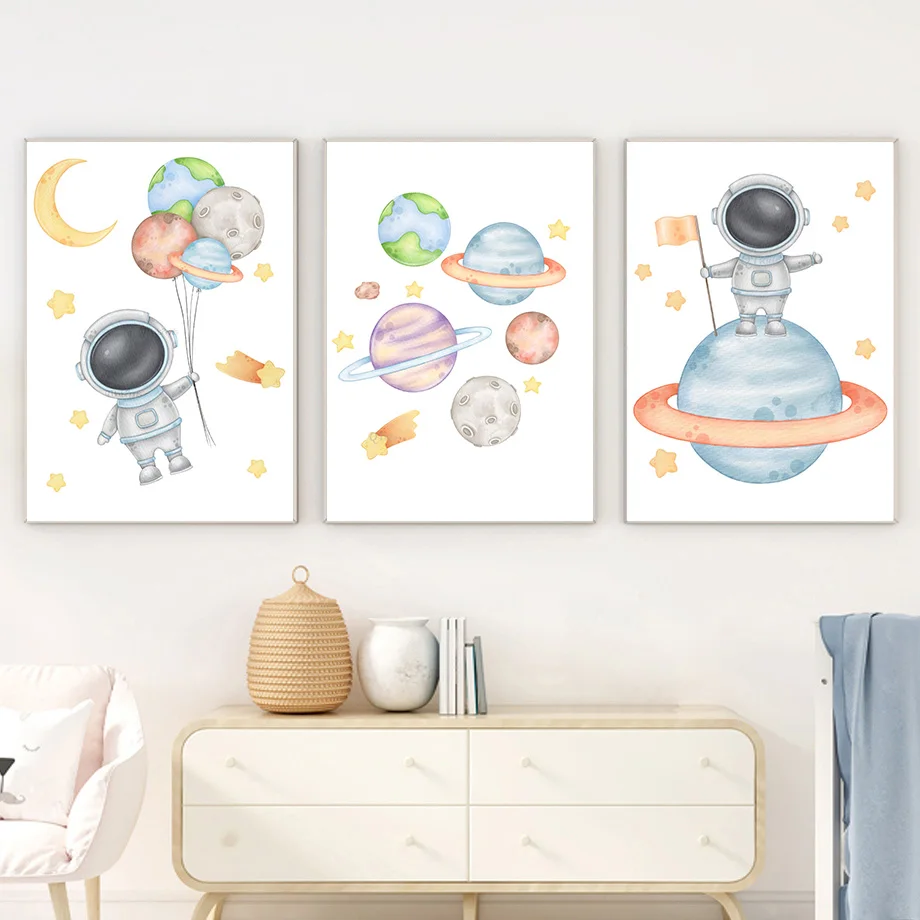 Kids Education Name - Custom Name Rocket Astronaut Alphabet Space