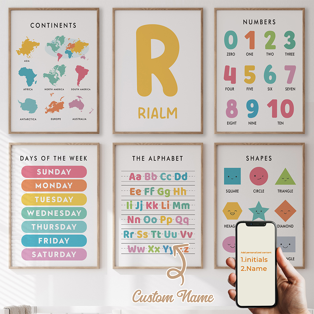 Kids Education Name - 6pcs Personalized Education Letter Name Wall