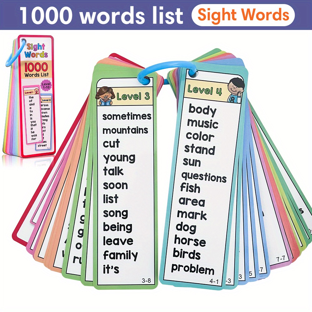 Flash Card Alphabet - 1000 Sight Words Flash Cards for