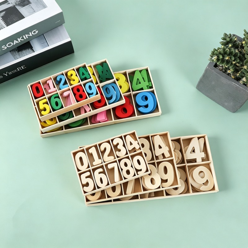 Kids Education Name - Wooden Number Set Craft Digits0-9Educational DIY