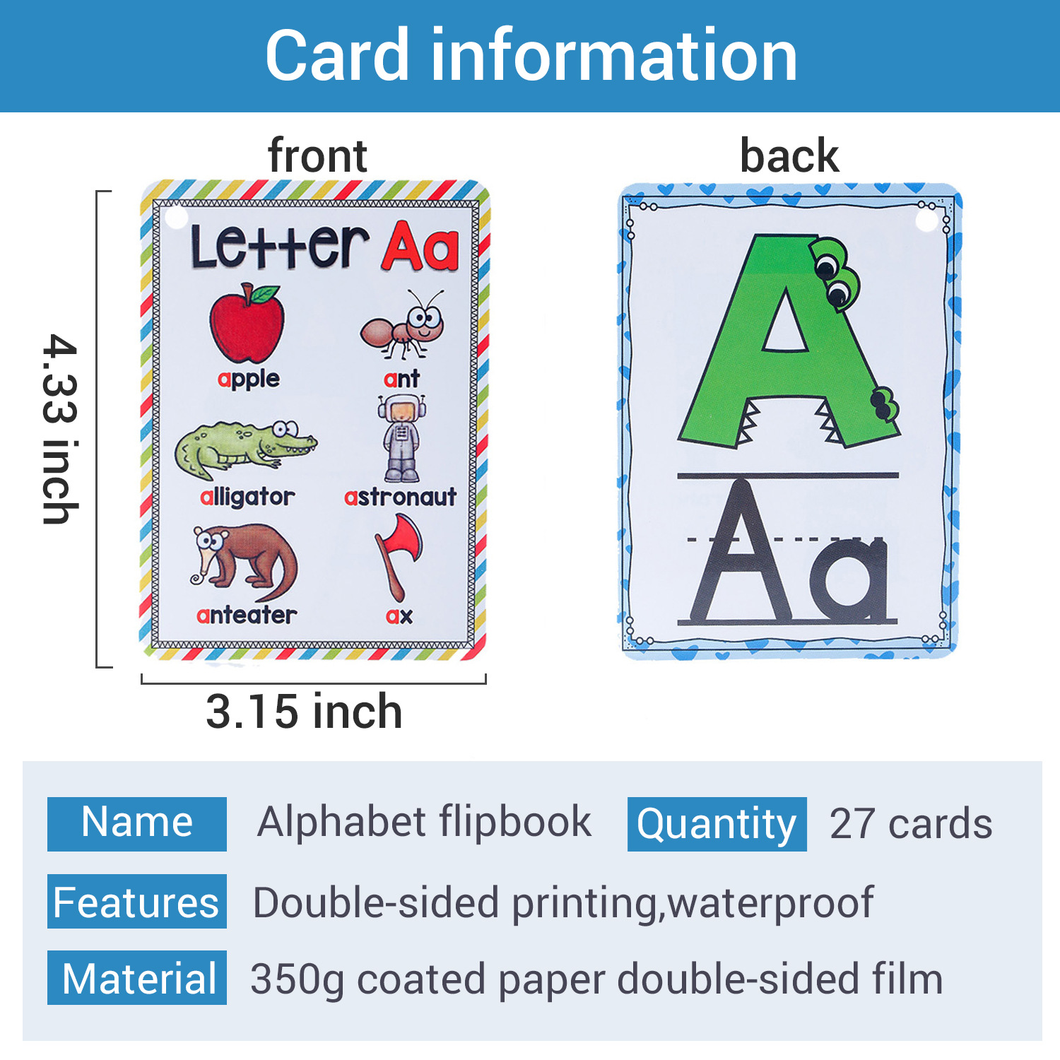 Bview Art English 26 Letters A - Flash Card Alphabet ulasan dan harga