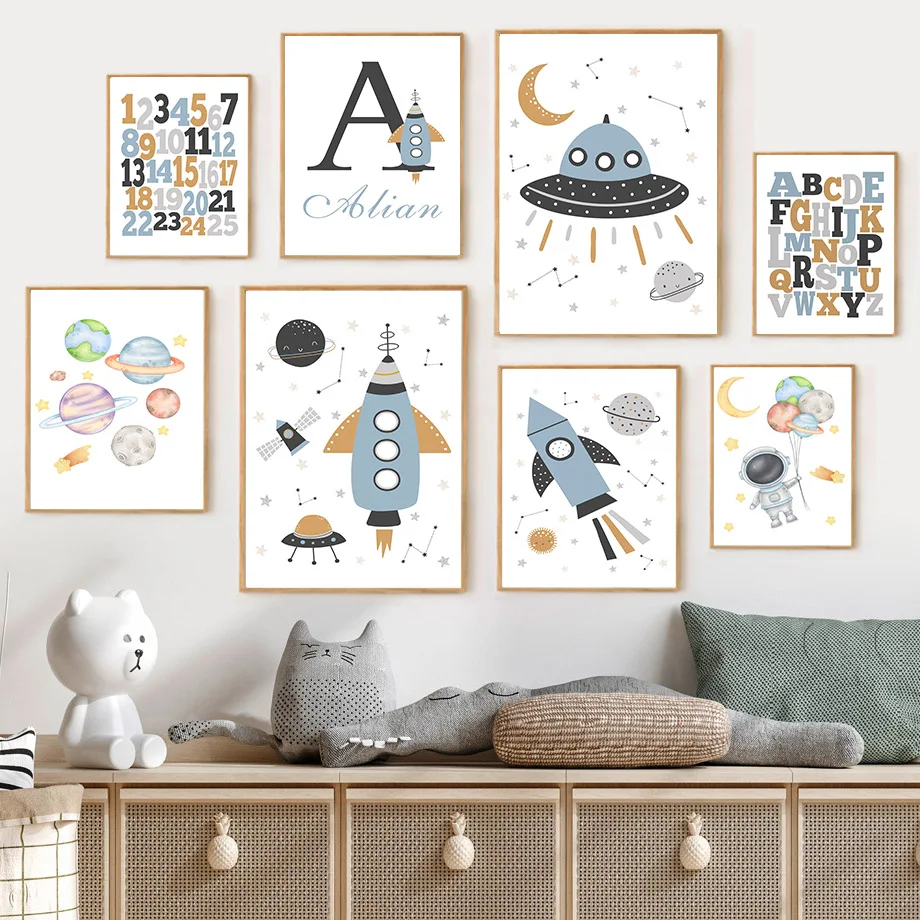 Custom Name Rocket Astronaut A - Kids Education Name ulasan dan harga