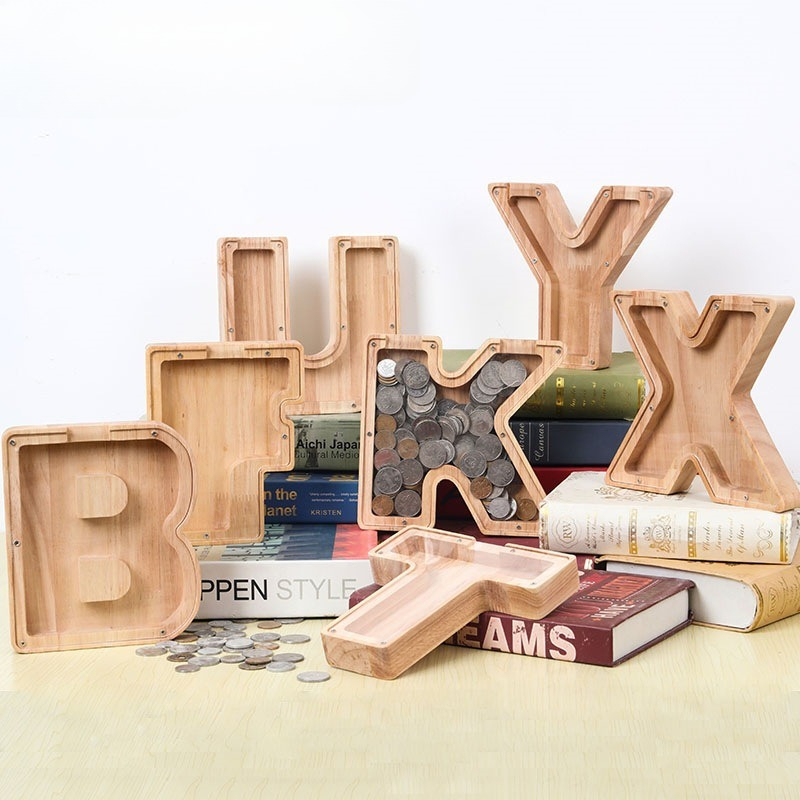 Wooden Alphabet Money Box for  - Kids Education Savings ulasan dan harga