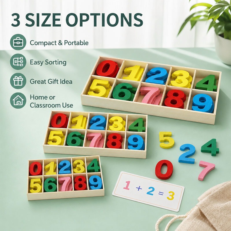 Wooden Number Set Craft Digits - Kids Education Name ulasan dan harga