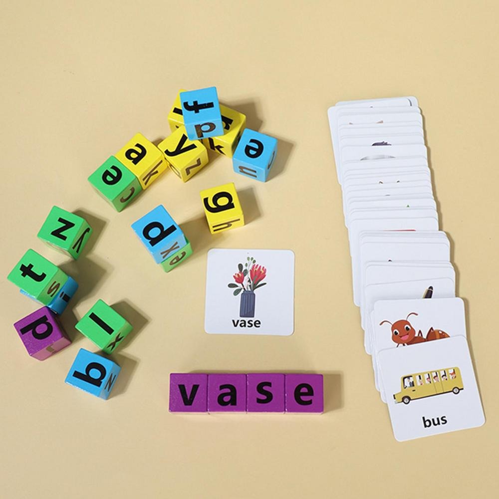 Learning Cards Wooden Matching - Flash Card Alphabet ulasan dan harga