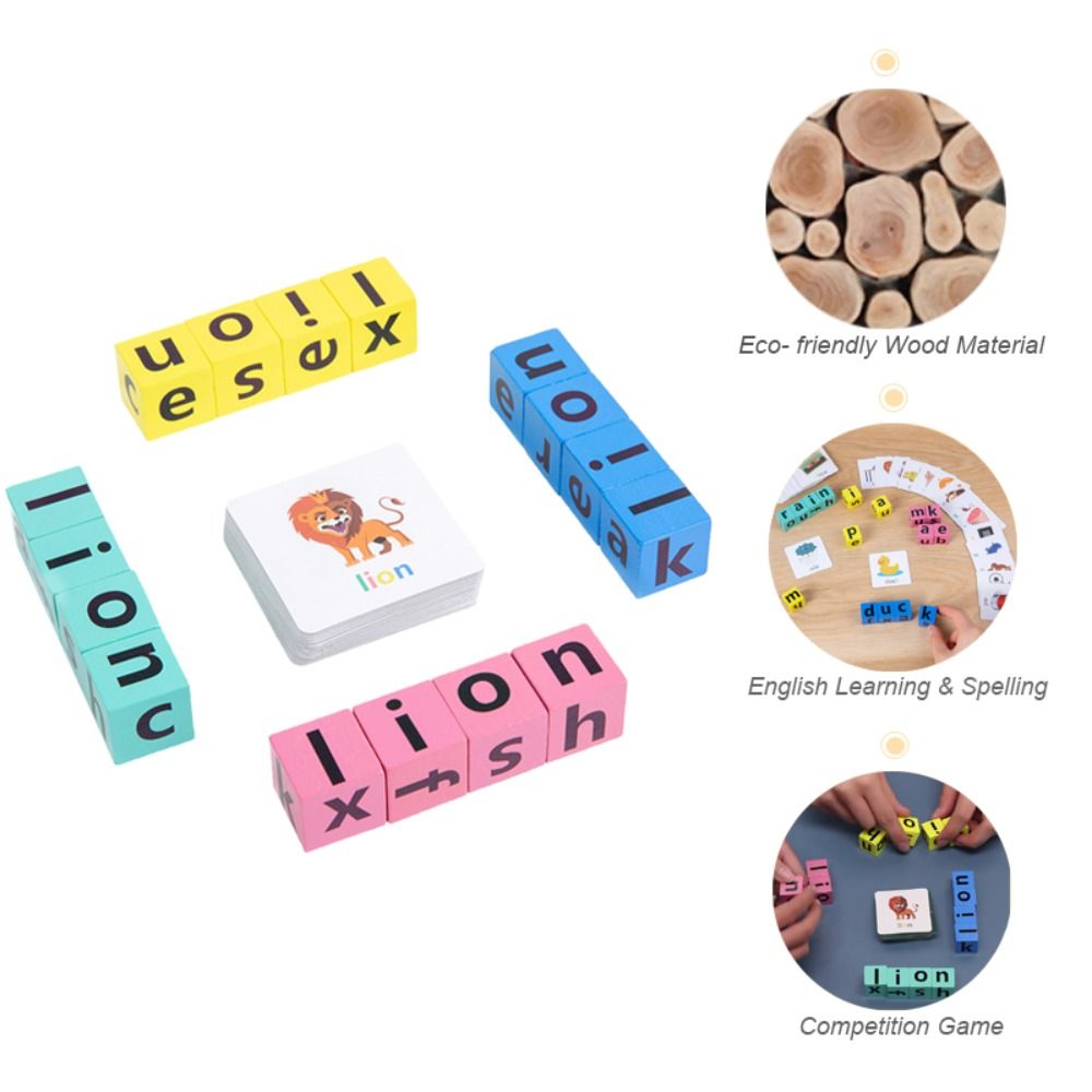 Learning Cards Wooden Matching - Flash Card Alphabet ulasan dan harga