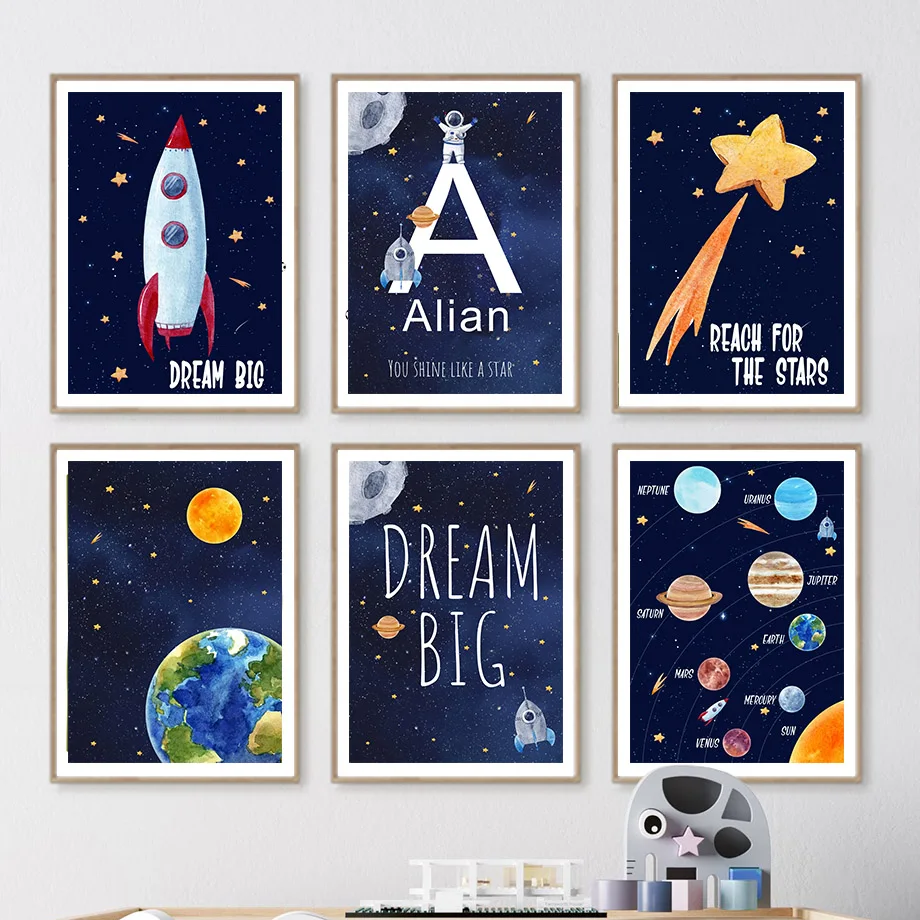 1pc Canvas painting  Custom Na - Kids Education Name ulasan dan harga